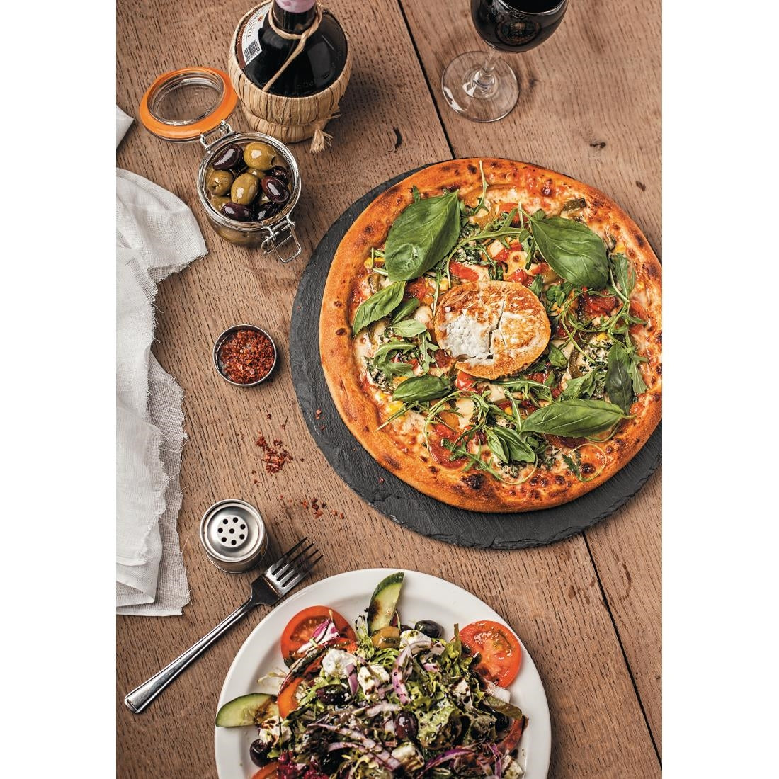 GF316 Olympia leistenen pizzabord 33cm