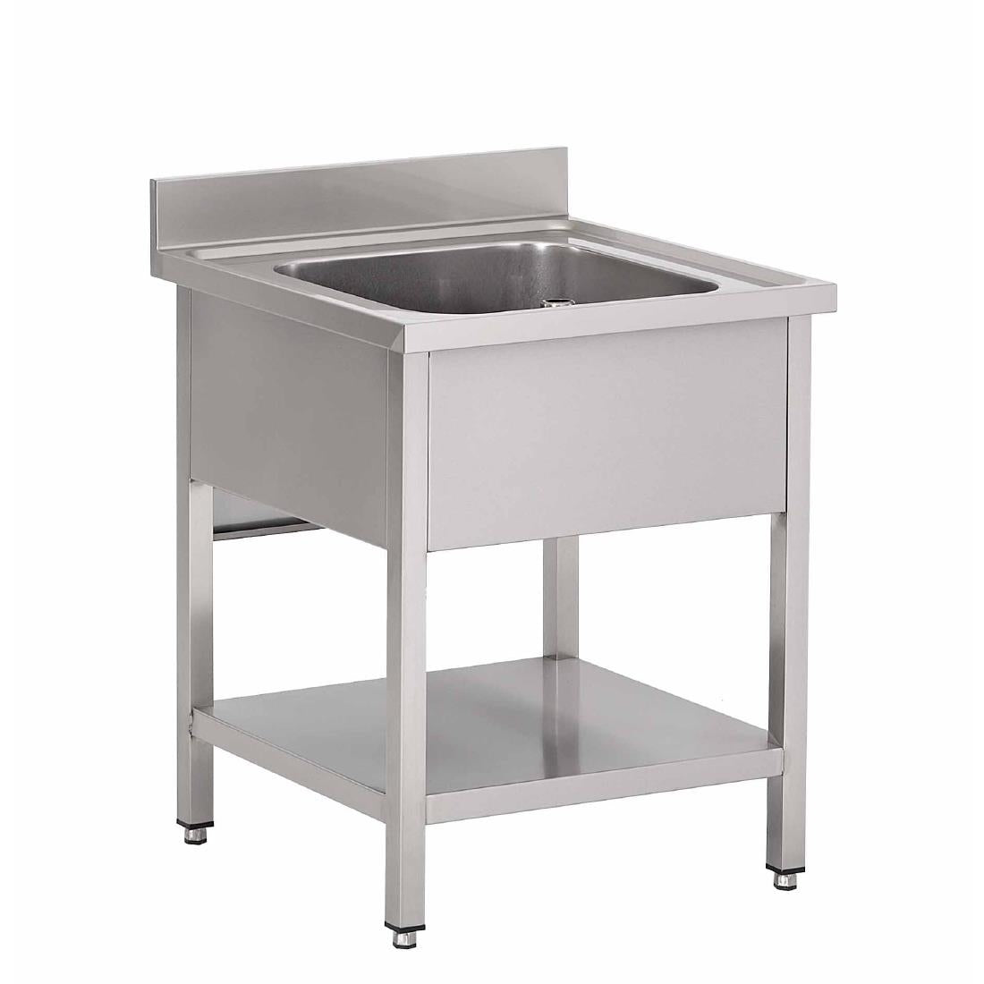 GN199 Gastro M RVS spoelbak met onderblad en achteropstand 70x70x85cm