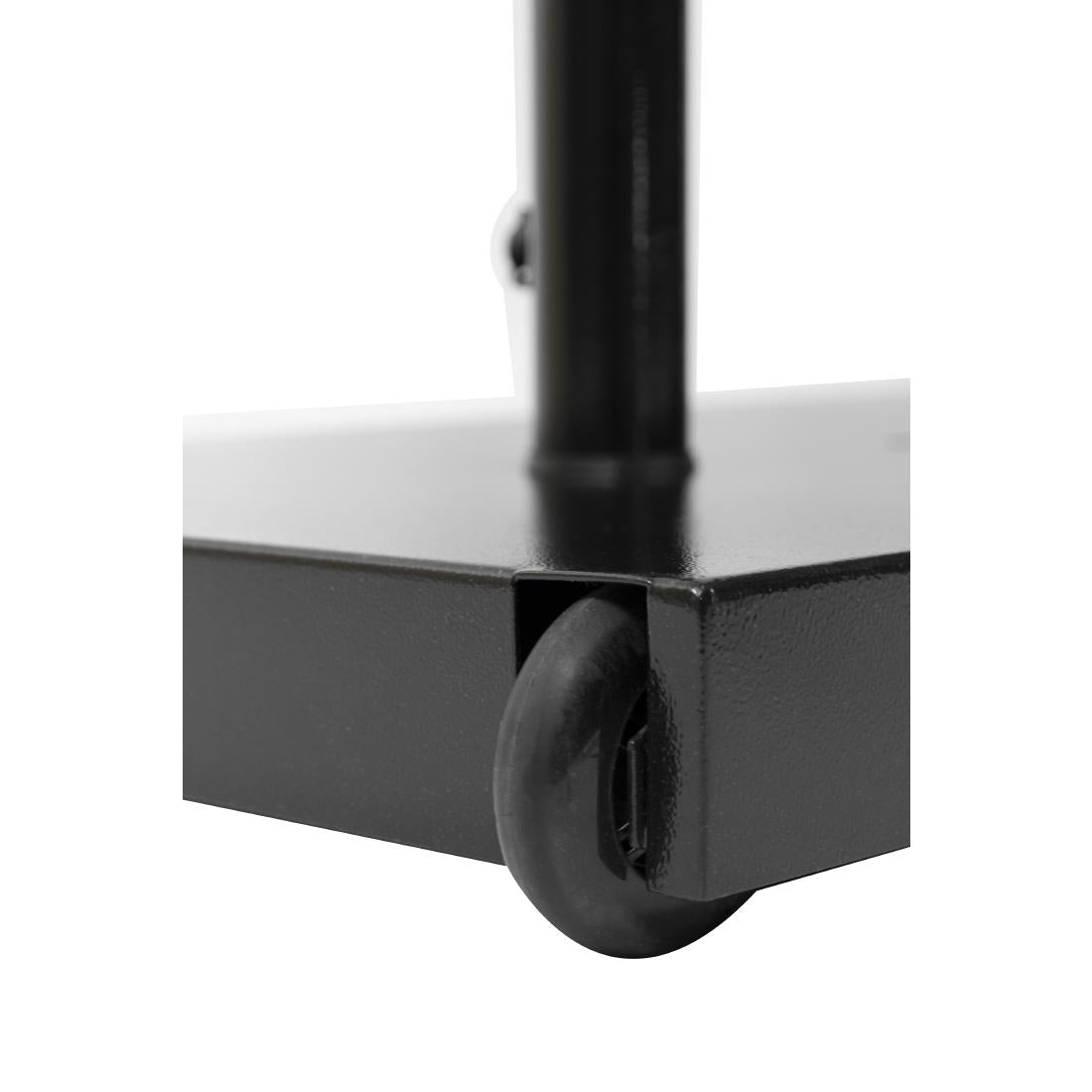 CX074 Securit Teak zwart gecoat LED's informatie 8xA4 display met mast en voet