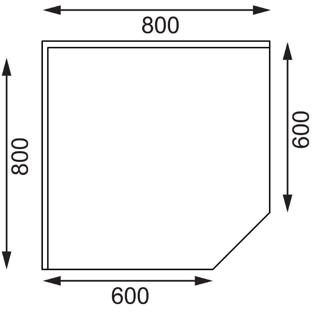 CB907 Vogue RVS werktafel hoekelement 60cm