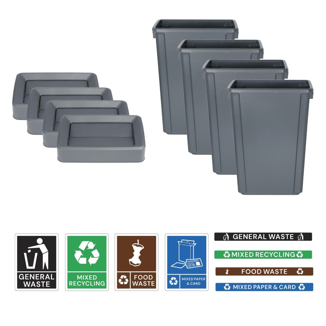 JB490 Jantex Slim Bin Label - Gemengd Papier & Karton