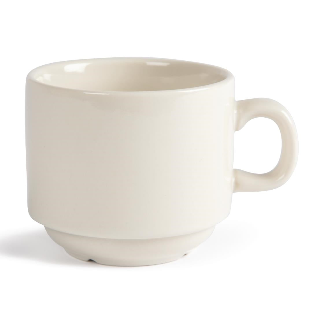 U106 Olympia Ivory stapelbare koffiekopjes 206ml (12 stuks)