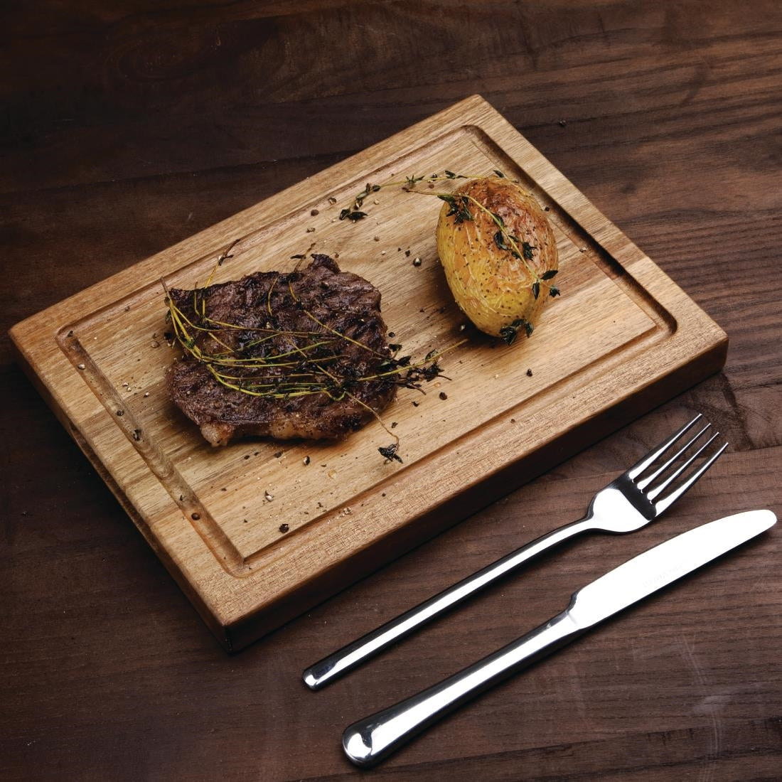 DP138 Olympia acaciahouten steakplank zonder inzet klein