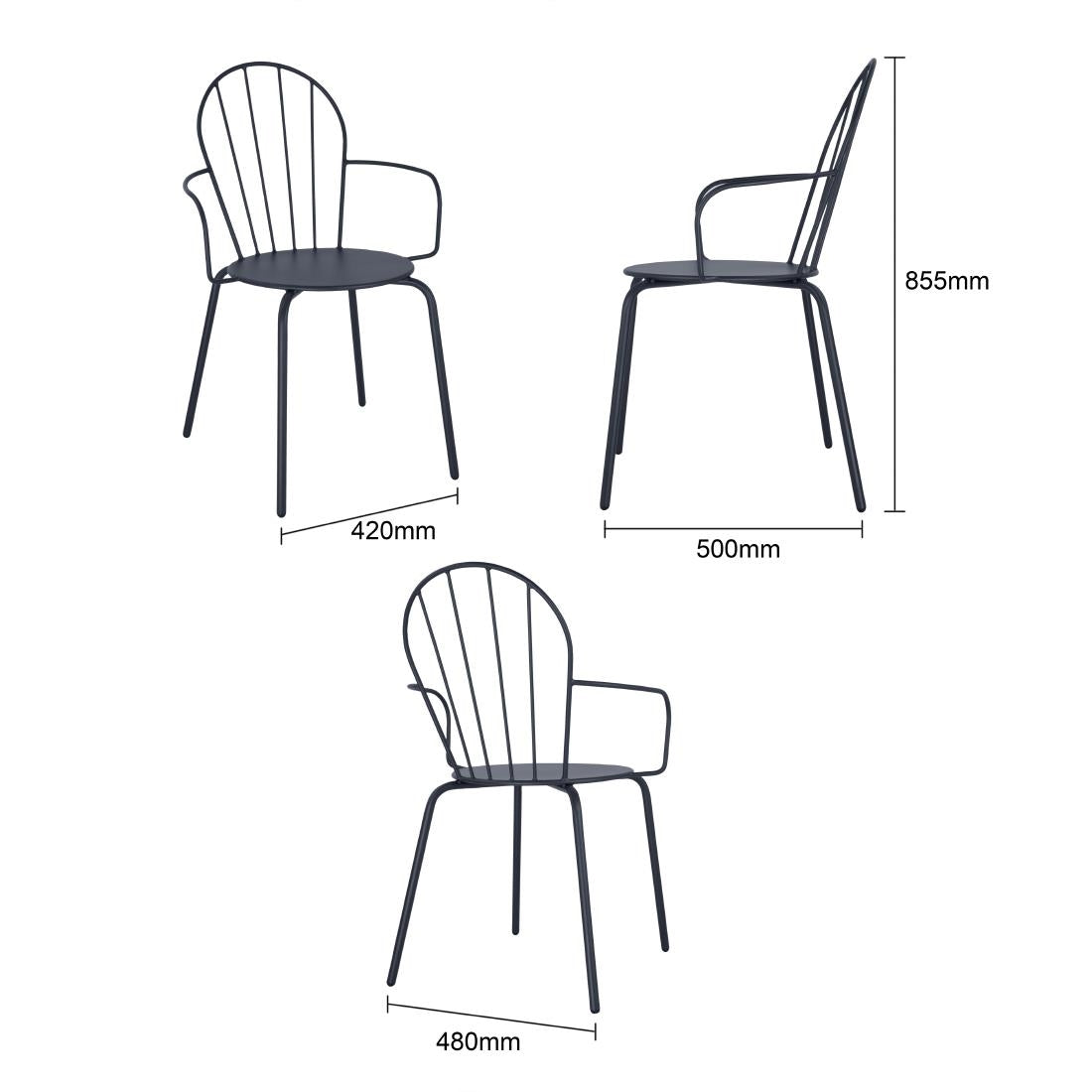 HZ358 Bolero Adeline Armstoelen Leisteenblauw (4 stuks)