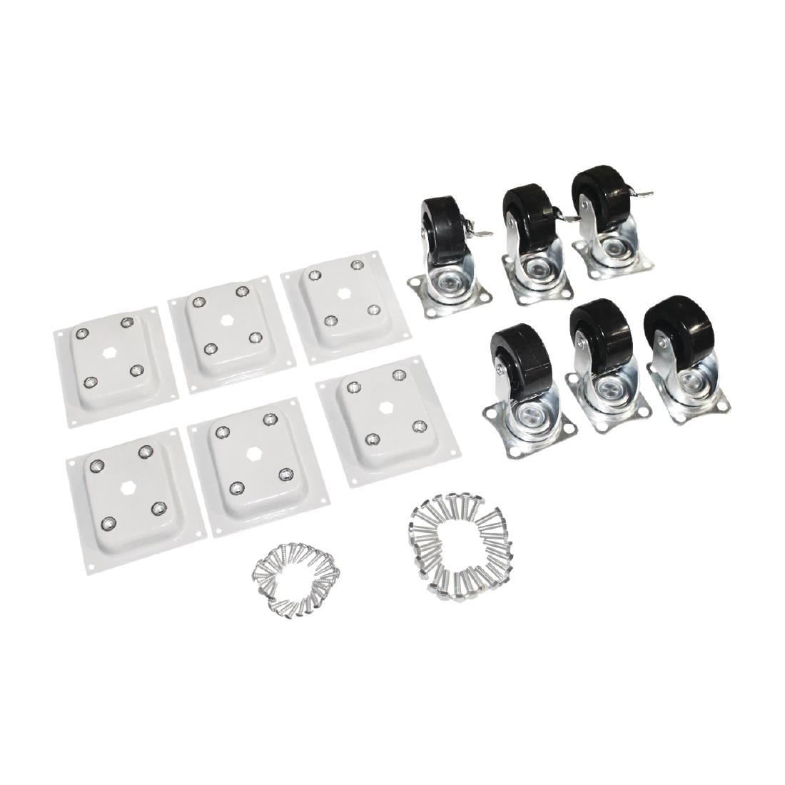 AJ450 Polar Standaard En Geremde Wielen Inclusief Bevestigingen Voor Vriezers (6 stuks)