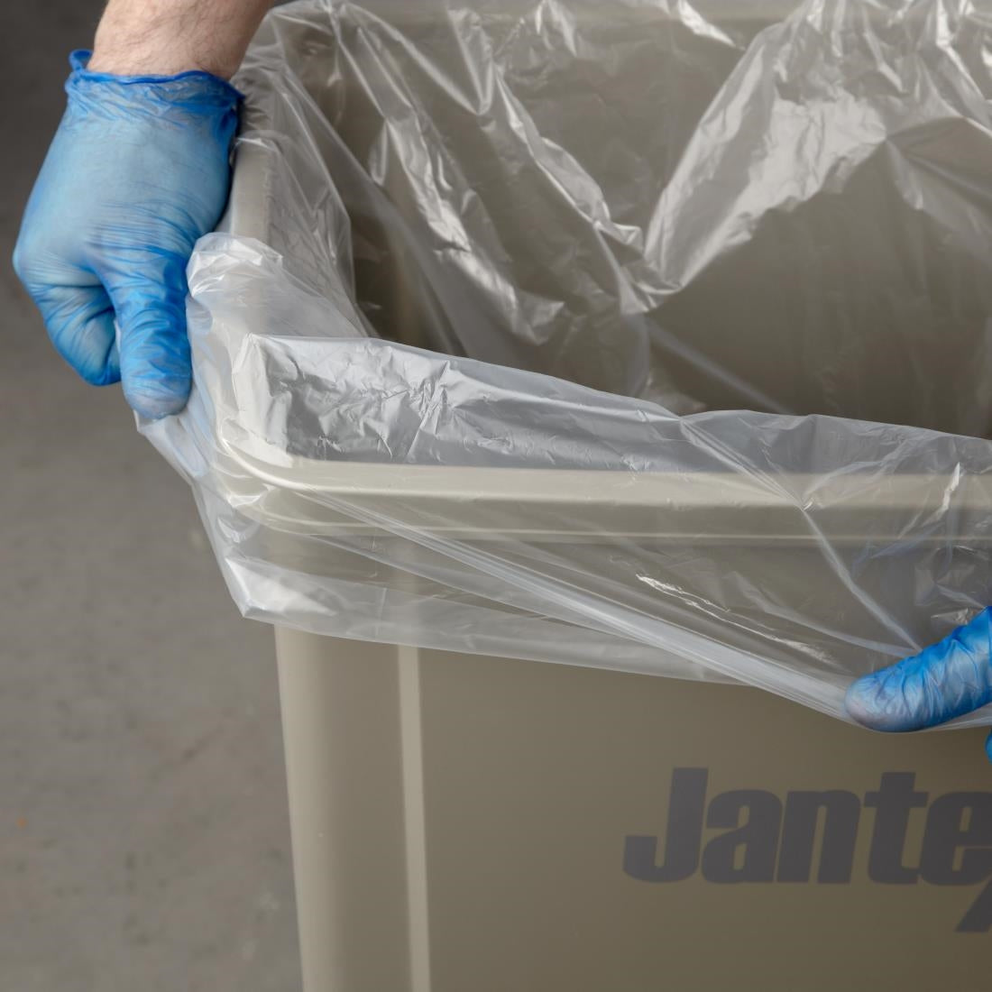 CH157 Jantex transparante afvalzakken gerecycled 120L 18kg (100 stuks)