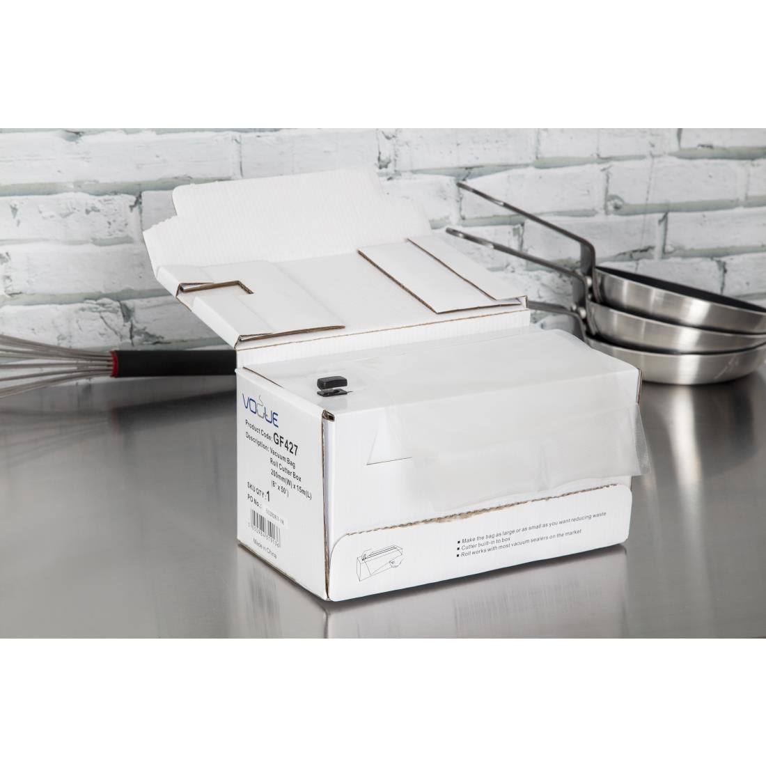 GF427 Vogue vacuümfolie op rol met dispenser 200mm x15m