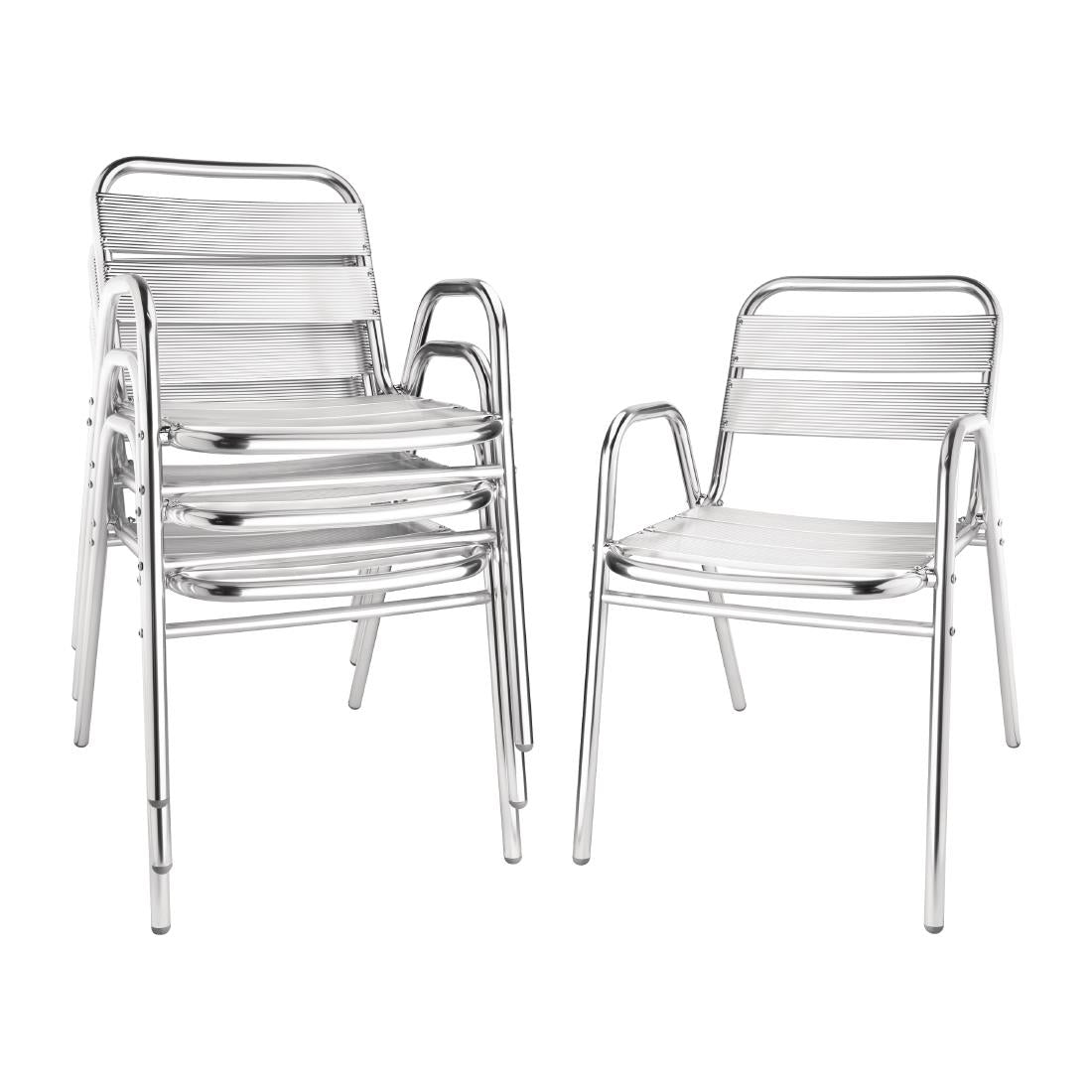 U501 Bolero stapelbare aluminium stoelen (4 stuks)