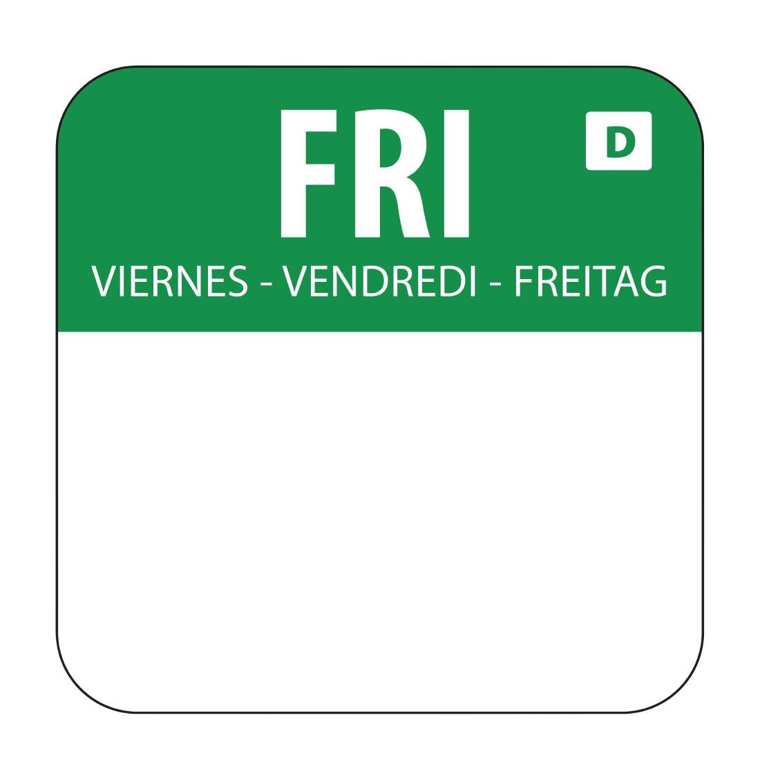 U781 Hygiplas oplosbare blanco kleurcode voedseletiketten vrijdag (1000 stuks)