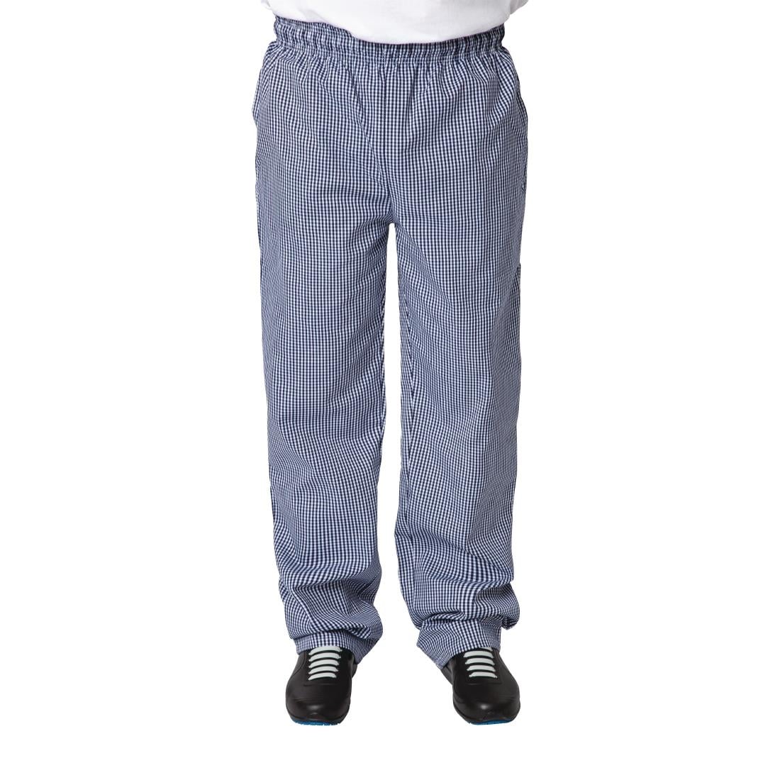 B311-M Whites Vegas koksbroek blauw-wit geruit M