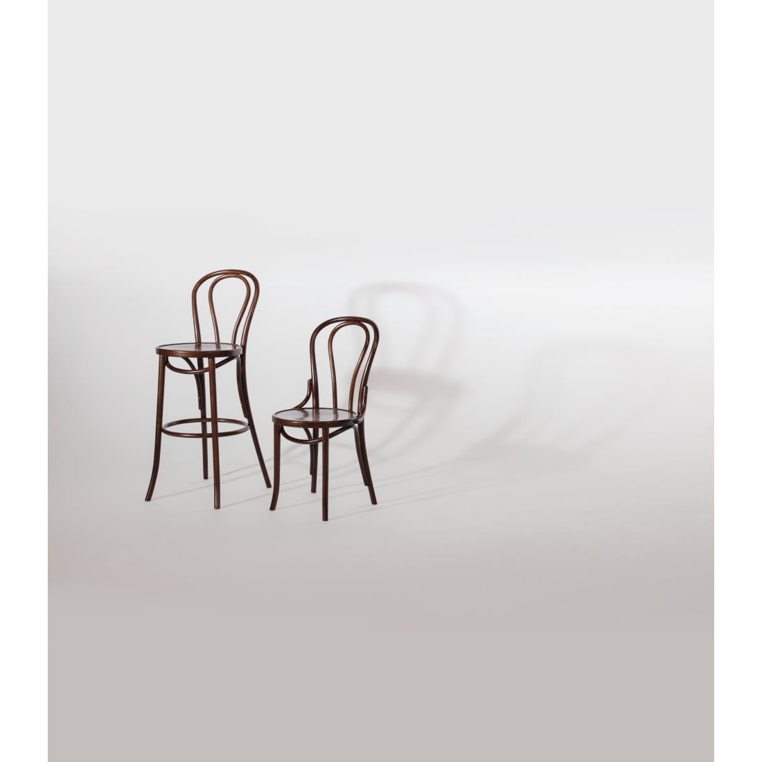 CW012 Fameg Bentwood barkruk beukenhout met walnoot finish
