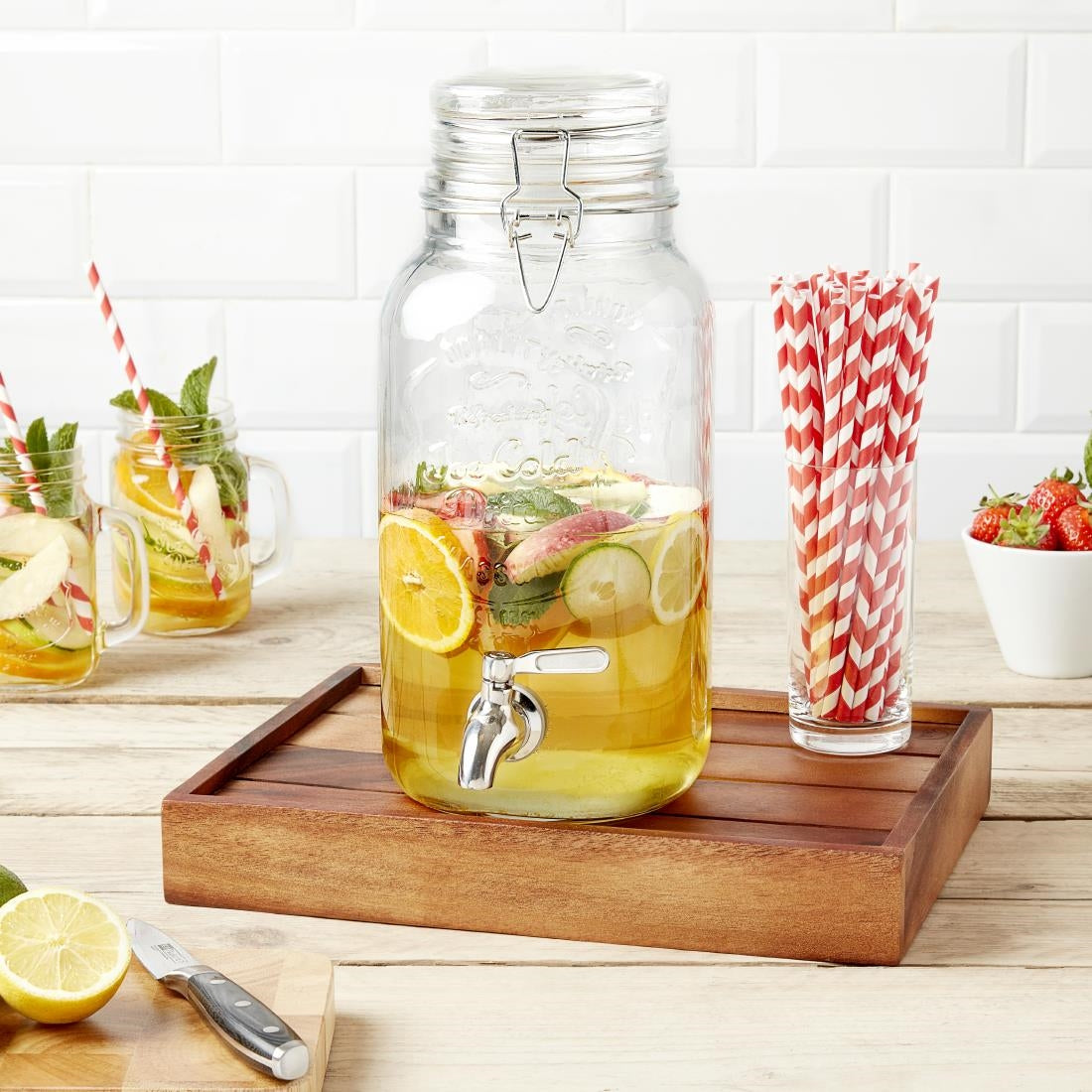 CN680 Olympia drankdispenser met tekst en klemdeksel 3,6Ltr