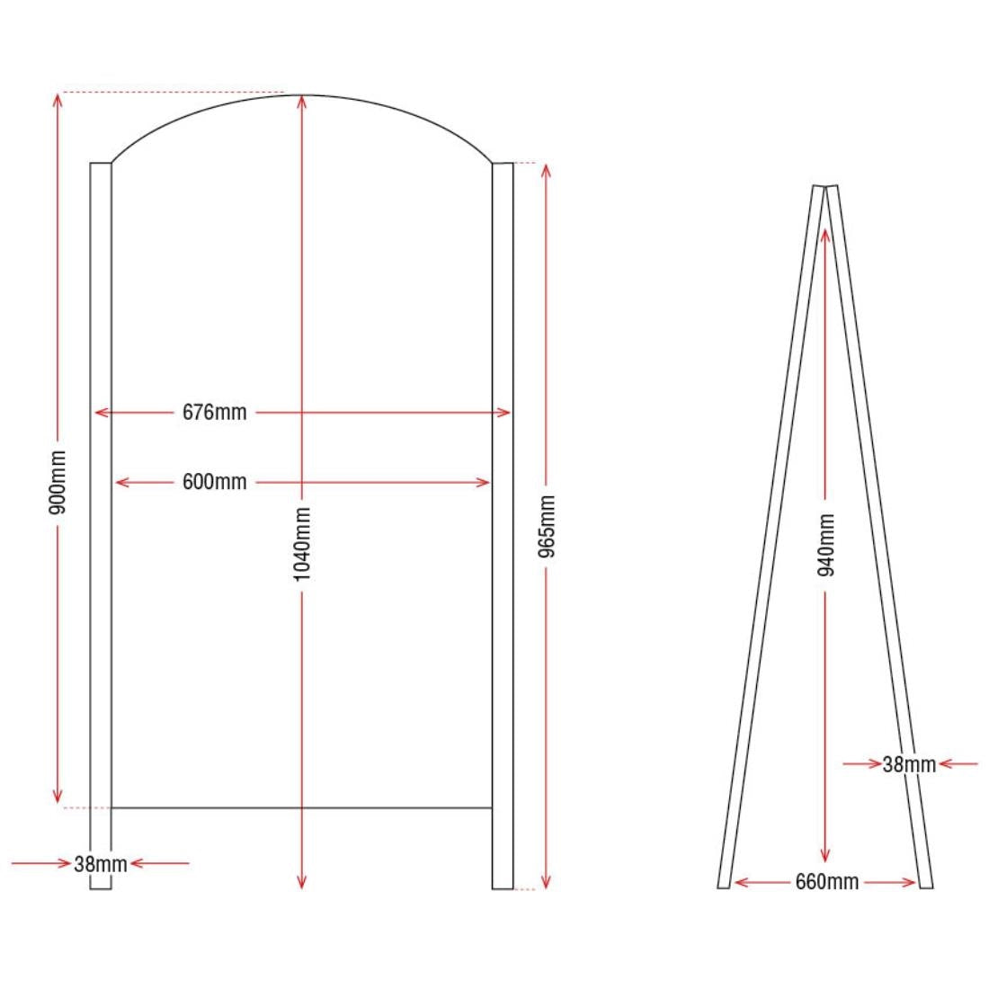 CL009 Olympia stoepbord met zwart metalen frame