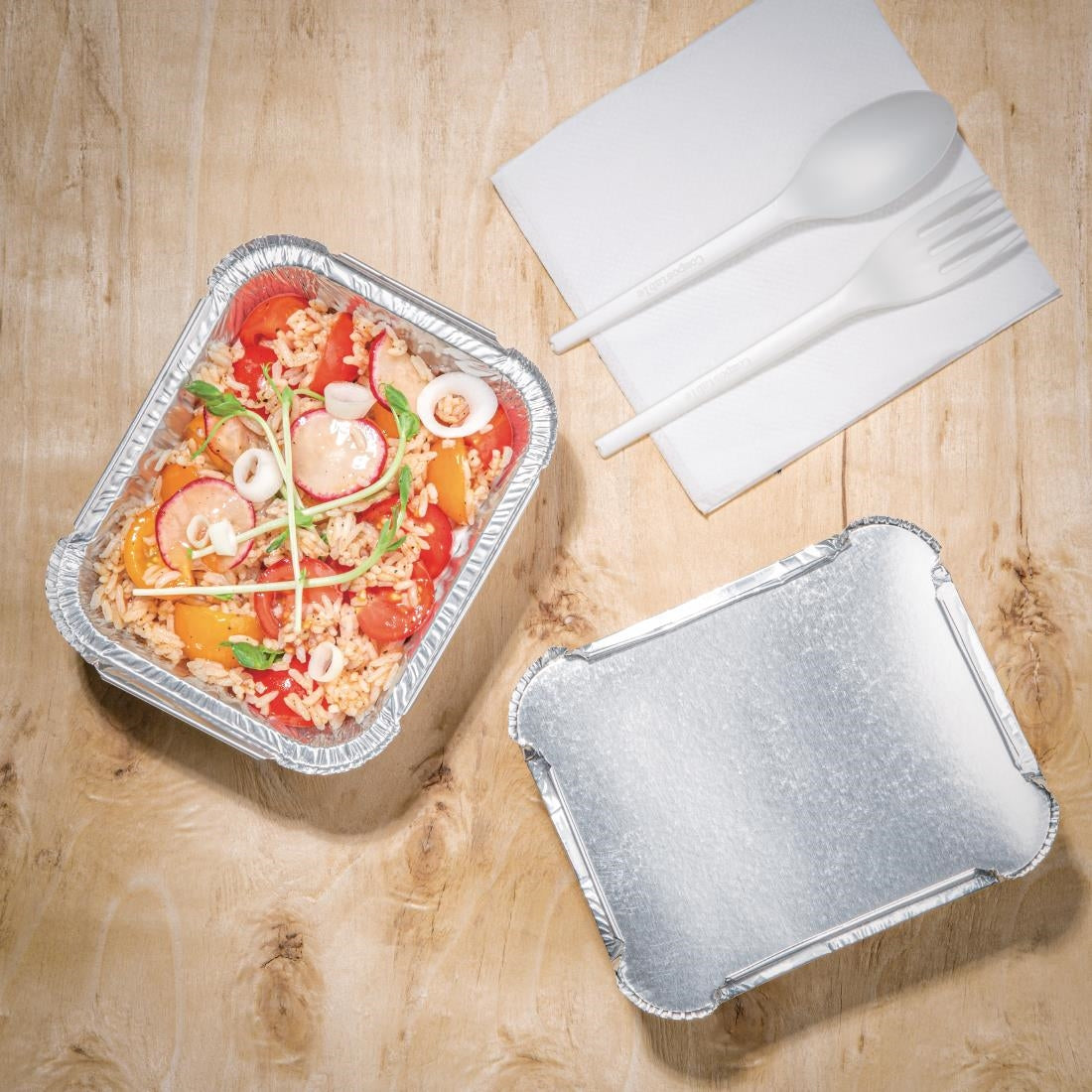 DA086 Fiesta Recyclable aluminium bakjes medium 450ml (500 stuks)
