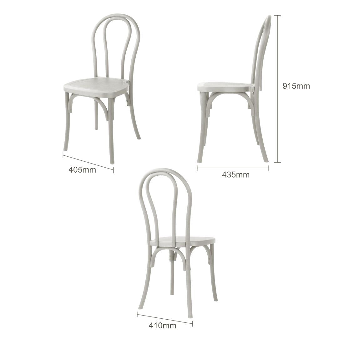 HW288 Bolero Soho Bentwood Stijl Harsstoelen Limewash (4 Stuks)