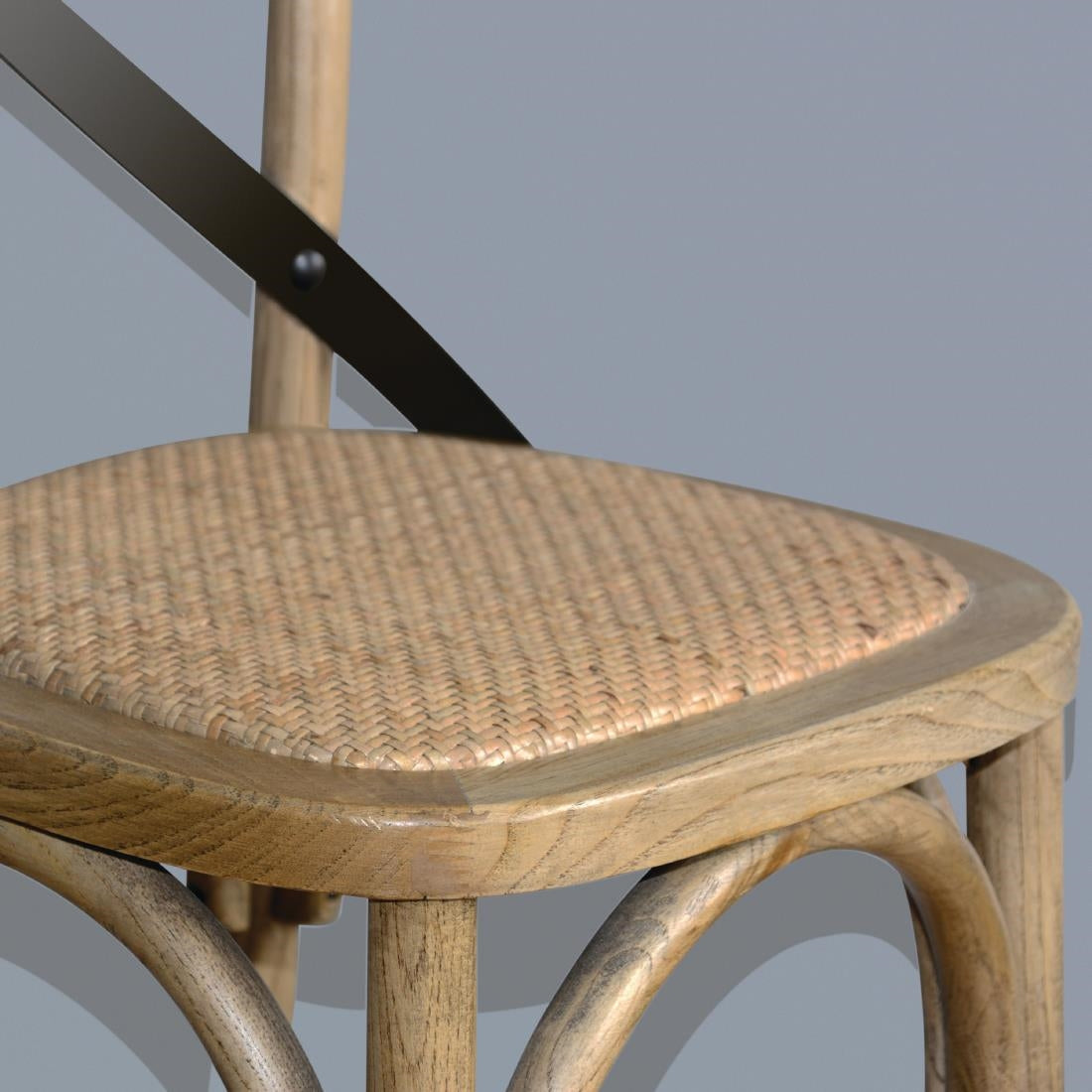 GG657 Bolero houten barkruk met gekruiste rugleuning naturel