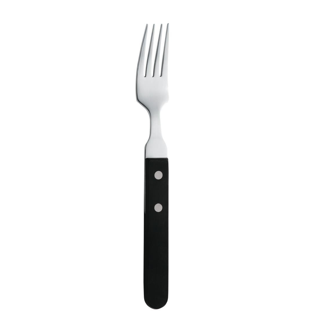 H002 Amefa steakvork met zwart heft (12 stuks)