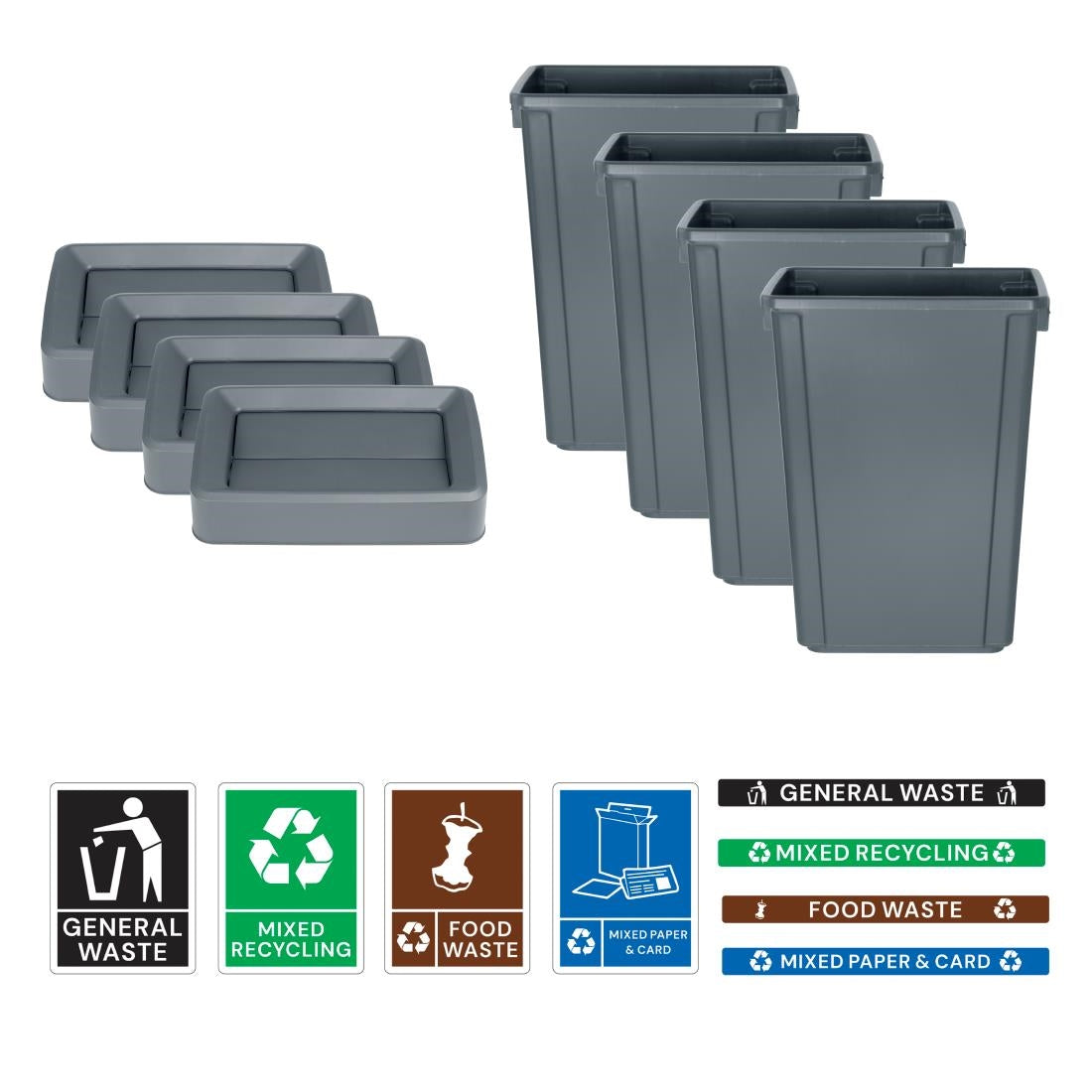 JB491 Jantex Slim Bin deksel label - Gemengd Papier & Karton