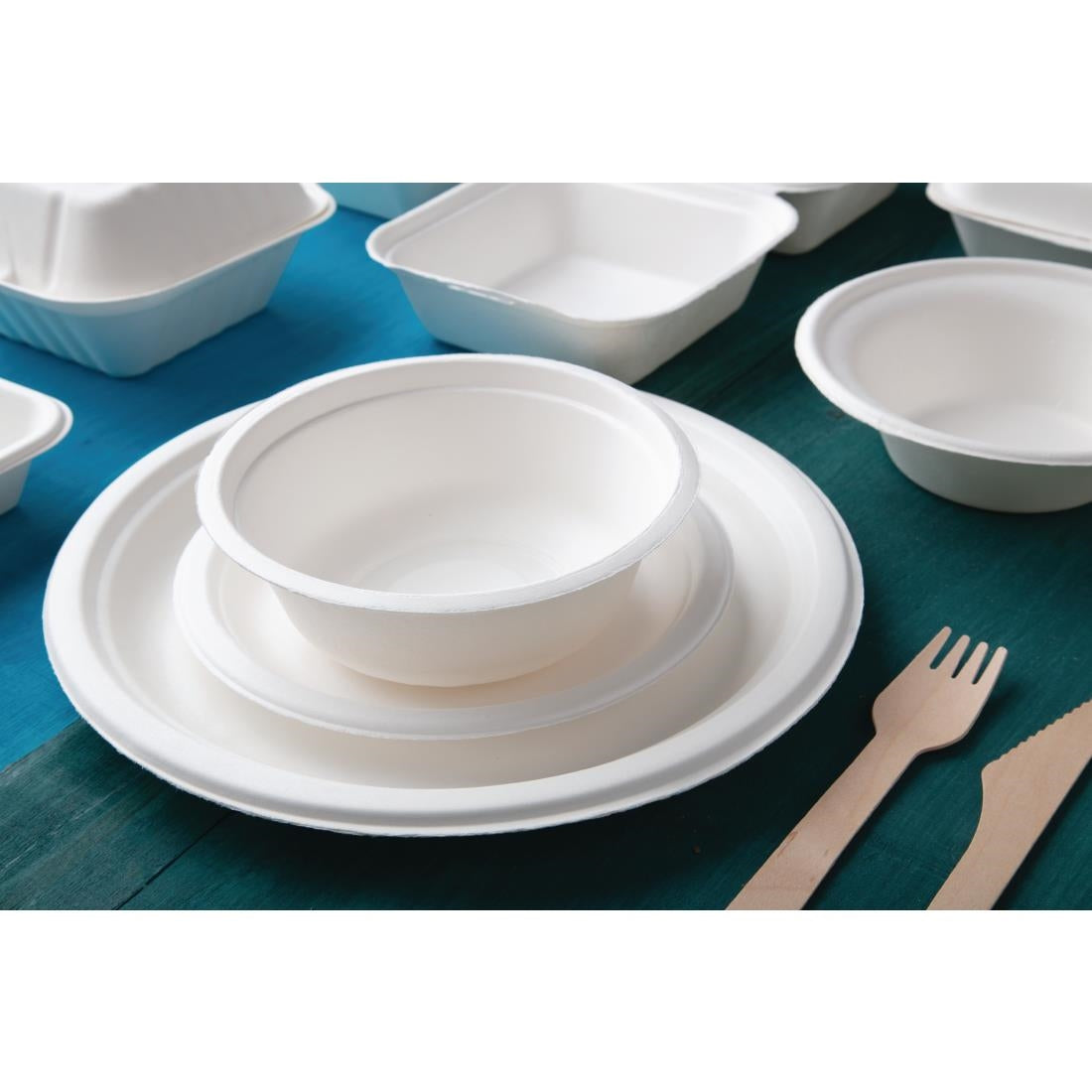 CW906 Fiesta Compostable composteerbare bagasse kommen 300ml (50 stuks)