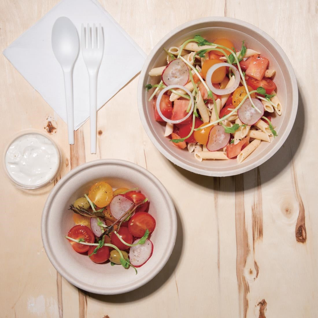 FC544 Fiesta Compostable composteerbare bagasse kommen rond bruin 950ml (50 stuks)