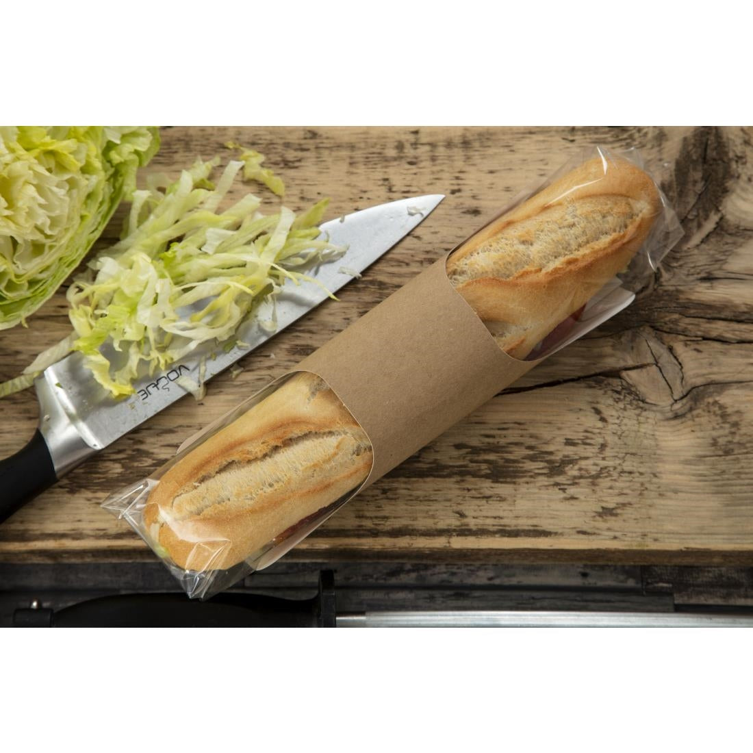 FA386 Colpac Clasp kraft baguetteverpakking met insteeksluiting recyclebaar (500 stuks)