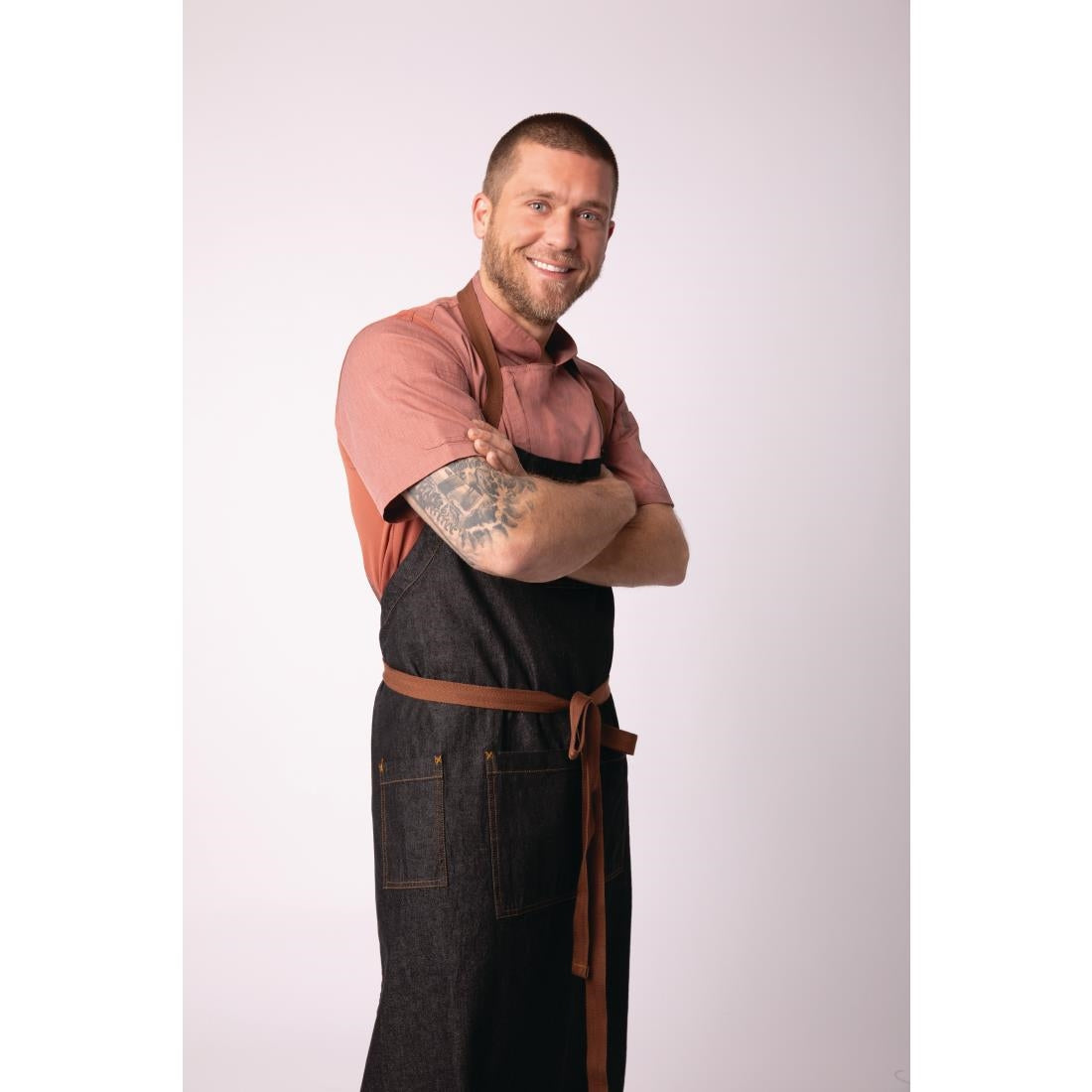 B720 Chef Works Urban Memphis halterschort zwart