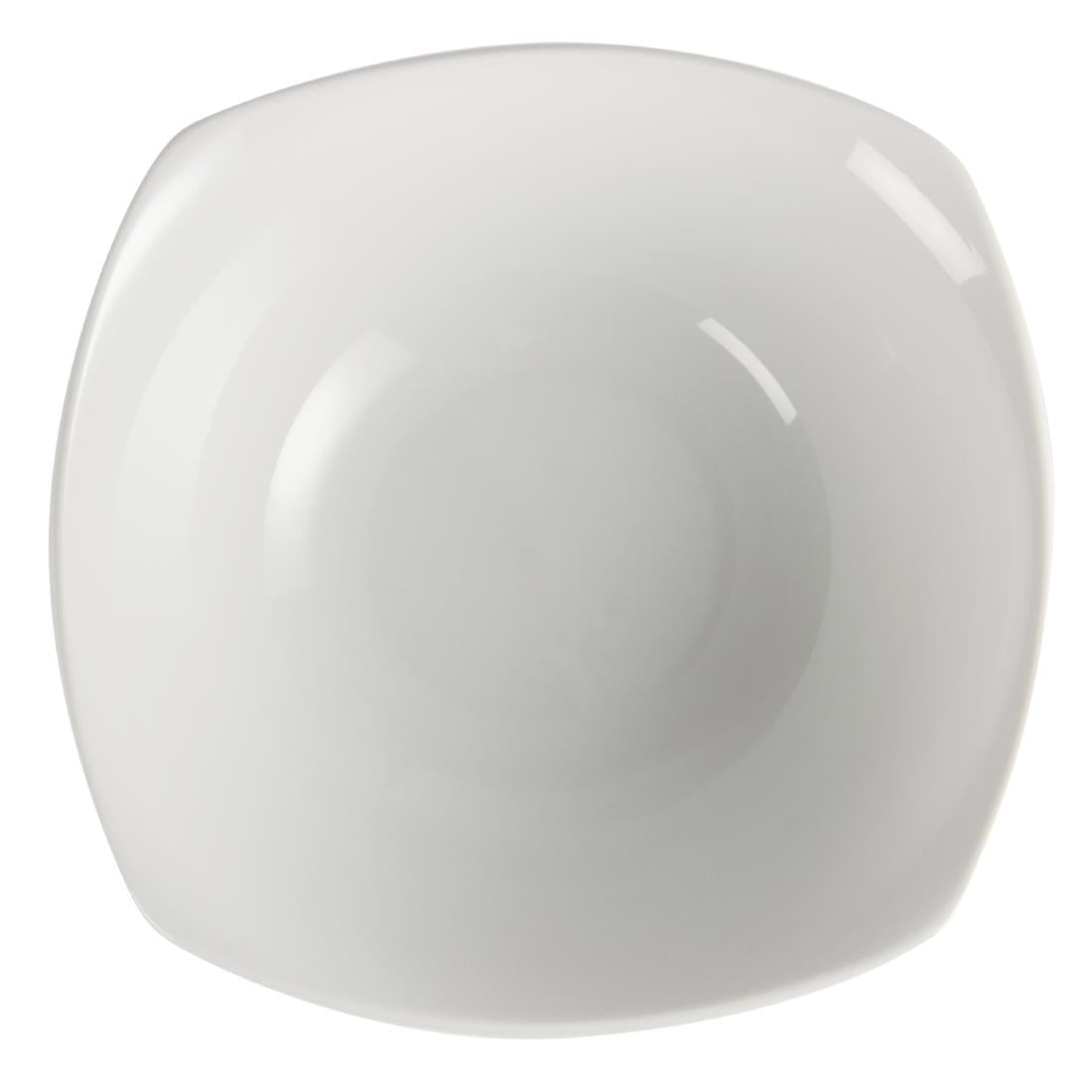 U175 Olympia Whiteware afgeronde vierkante schalen 22cm (12 stuks)