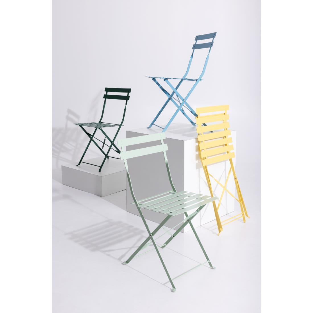 FT270 Bolero stalen klapstoelen lichtgroen (2 stuks)