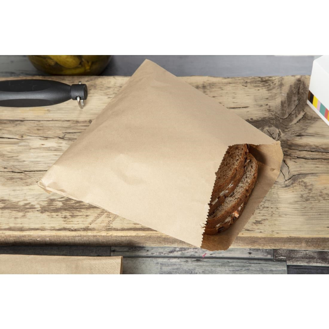 GH017 Vegware composteerbare kraft boterhamzakken (1000 stuks)