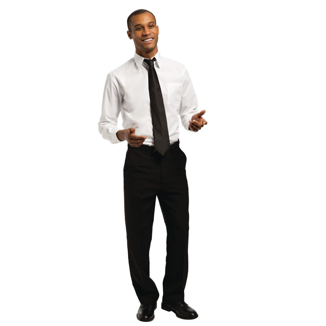 A730-S Uniform Works unisex overhemd lange mouw wit S