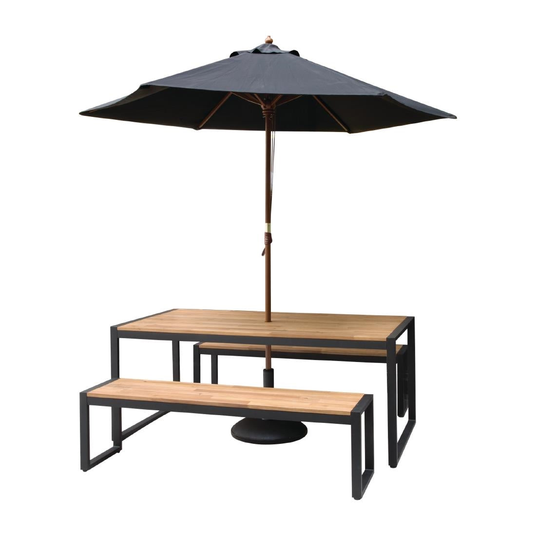 DS158 Bolero stalen en acaciahouten industriële banken 160cm (2 stuks)