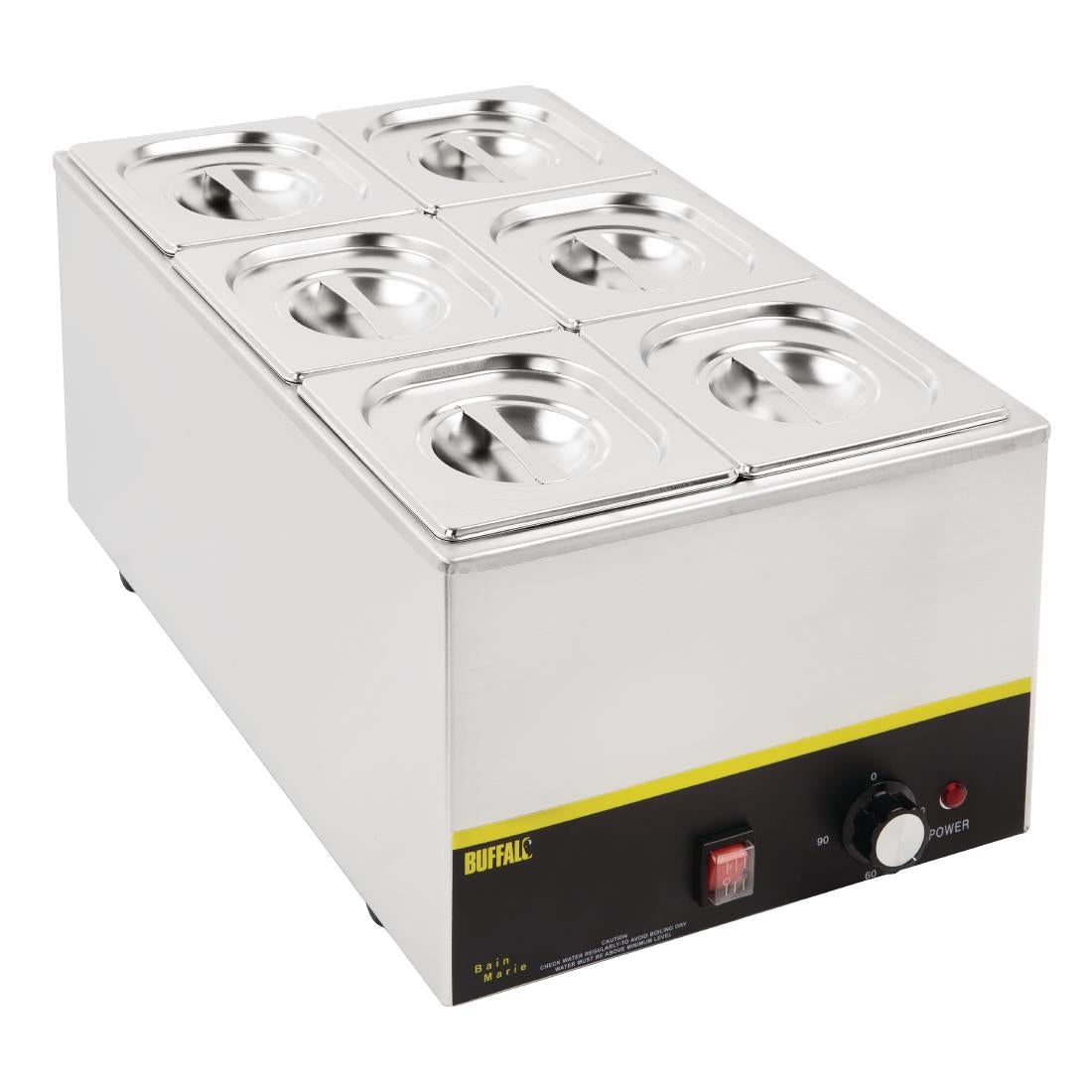 SA243 Vogue roestvrijstalen gastronorm bakset met deksels 1/6 (6 stuks)
