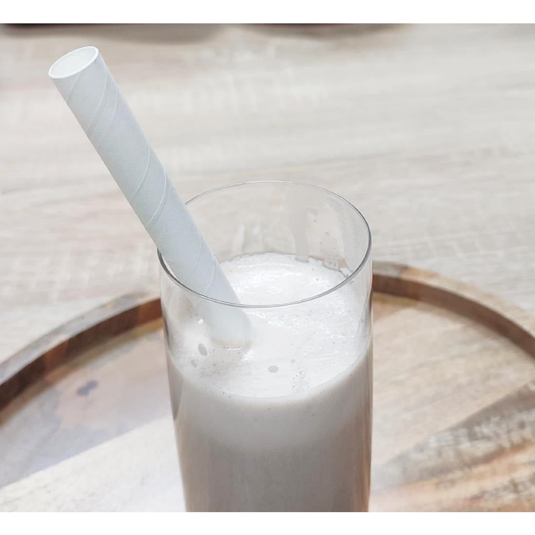HU369 Fiesta Composteerbare Bubble Tea Rietje Wit 12X210mm (150 stuks)