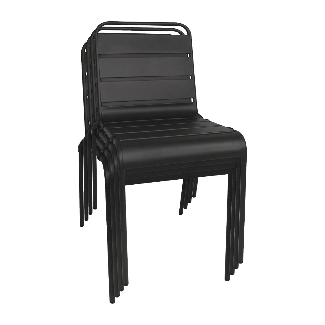 CS728 Bolero stalen stoelen zwart (4 stuks)
