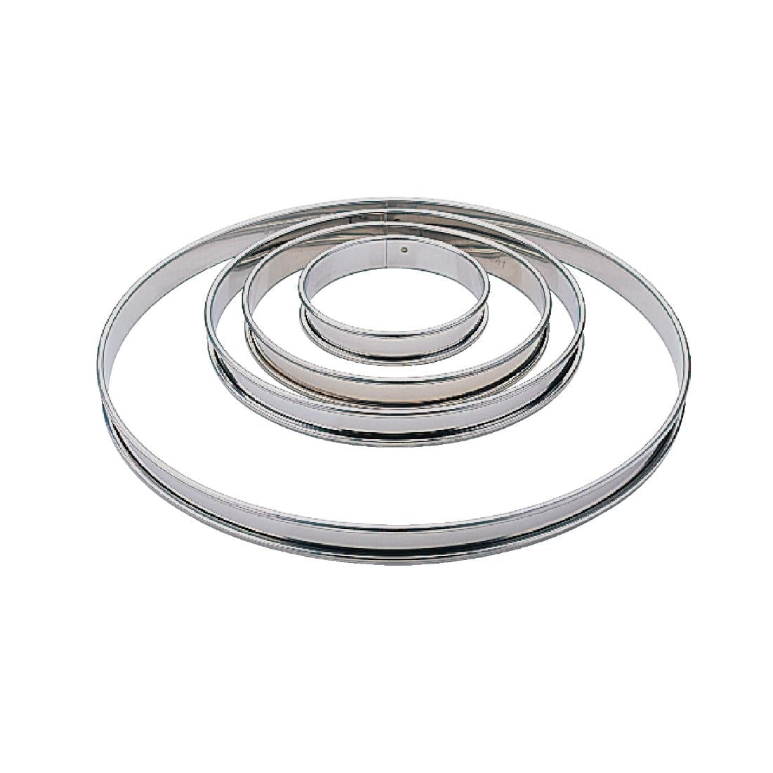 E647 Matfer Bourgeat platte RVS taartring glad 24cm