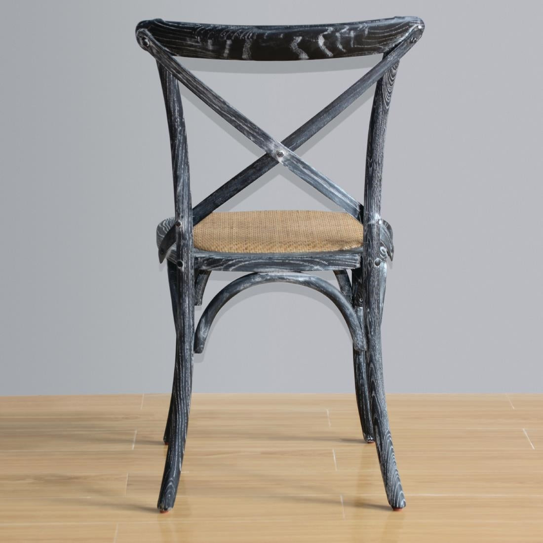 GG654 Bolero houten stoel met gekruiste rugleuning black wash (2 stuks)