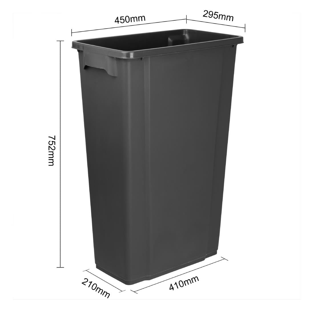 DX966 Jantex Smalle Afvalbak Zwart 80Ltr