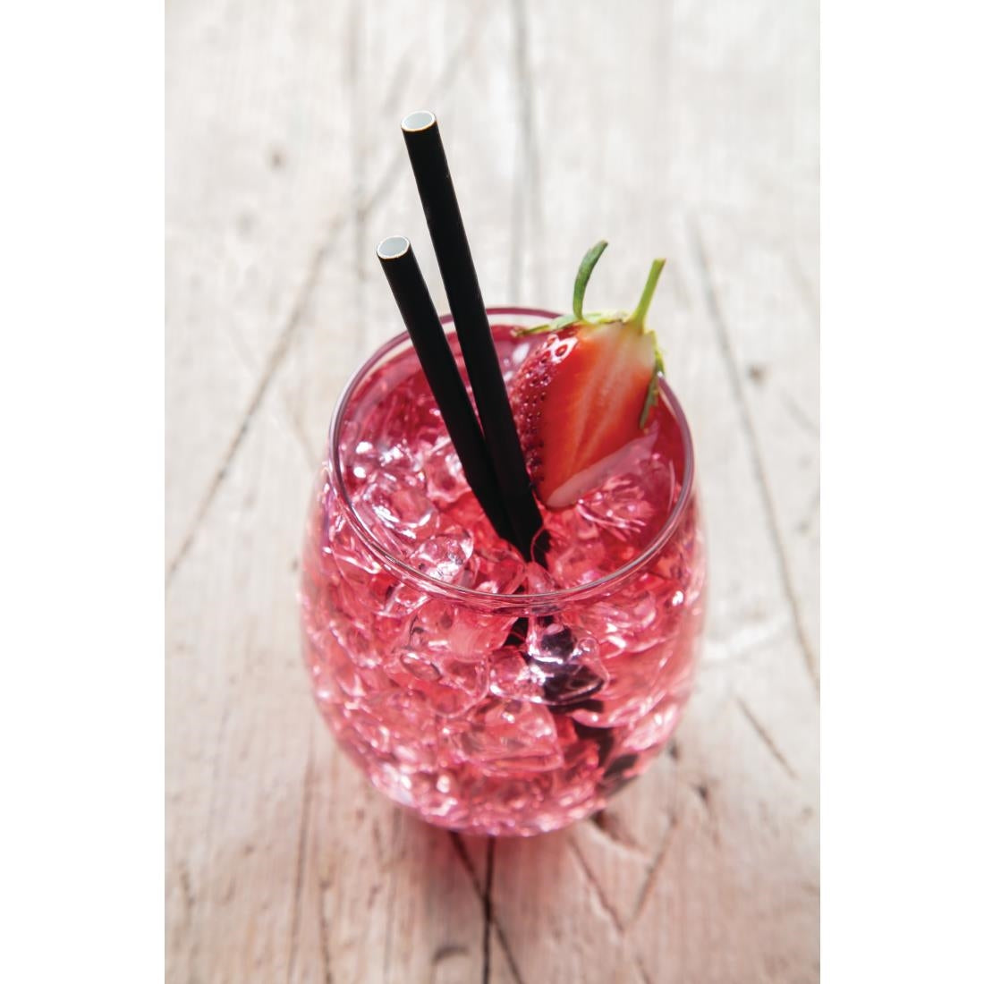 CY080 Fiesta Compostable composteerbare papieren cocktailrietjes zwart (250 stuks)