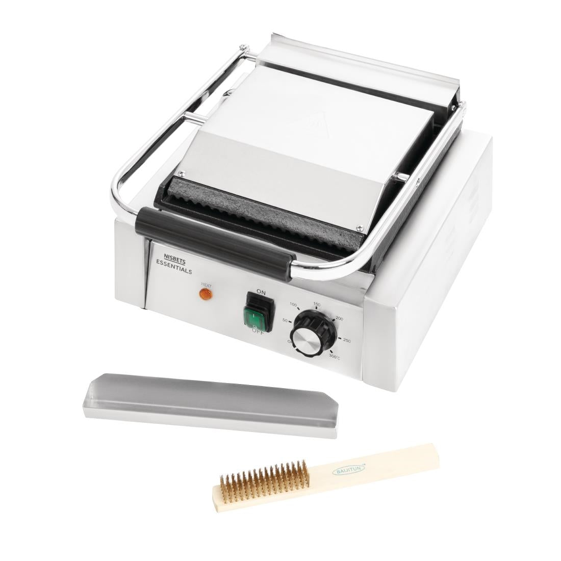 DA396 Nisbets Essentials contactgrill groef/glad 36 x 31cm 1800W