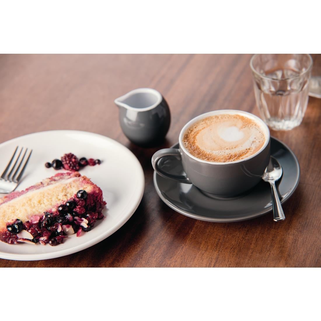GK078 Olympia Café cappuccino koppen donkergrijs 340ml (12 stuks)