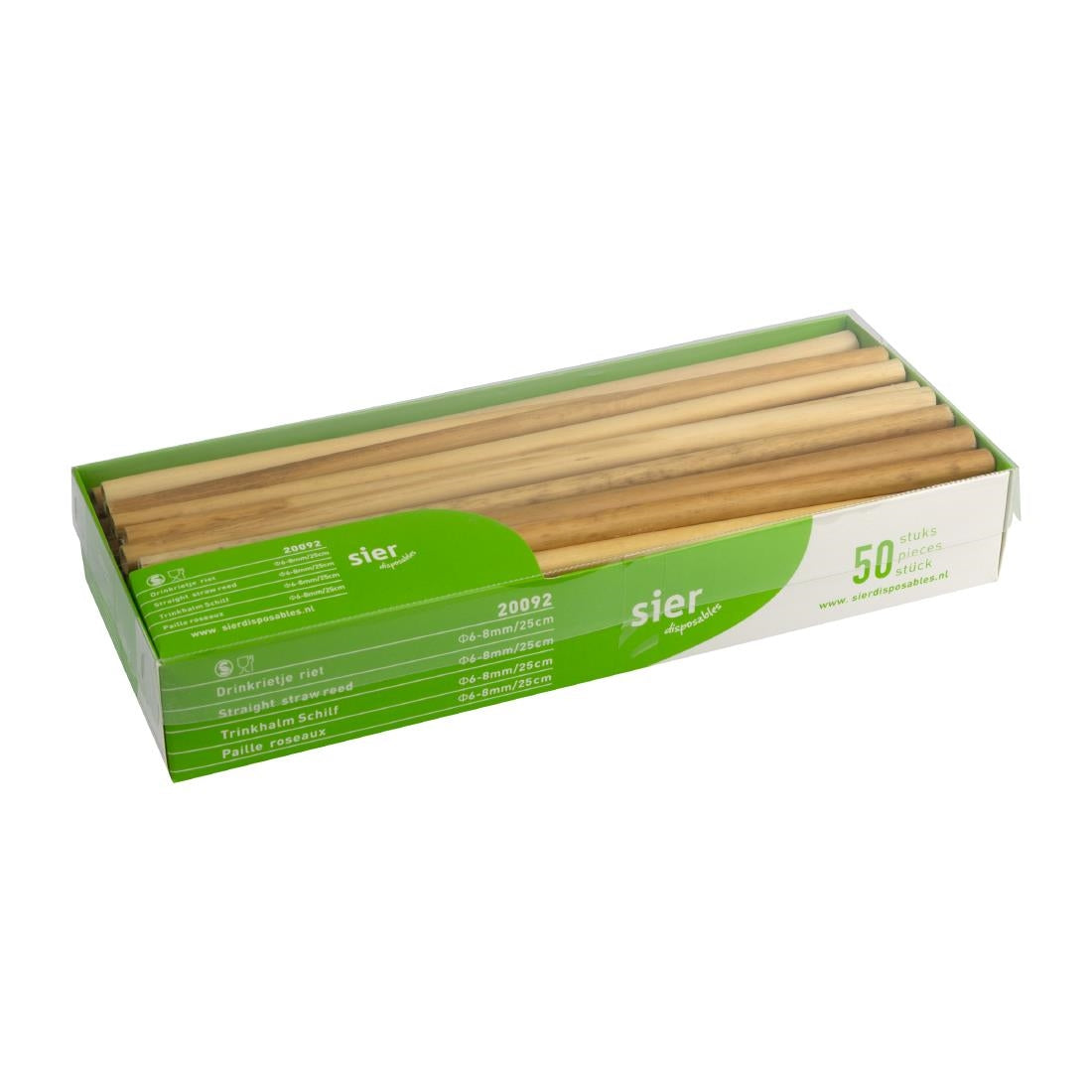 HU493 Sier Disposables Rechte Rietje ø 6-8 mm / 25cm (50 stuks)