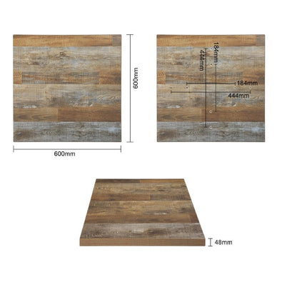DR821 Bolero vierkant tafelblad Urban Dark 60cm