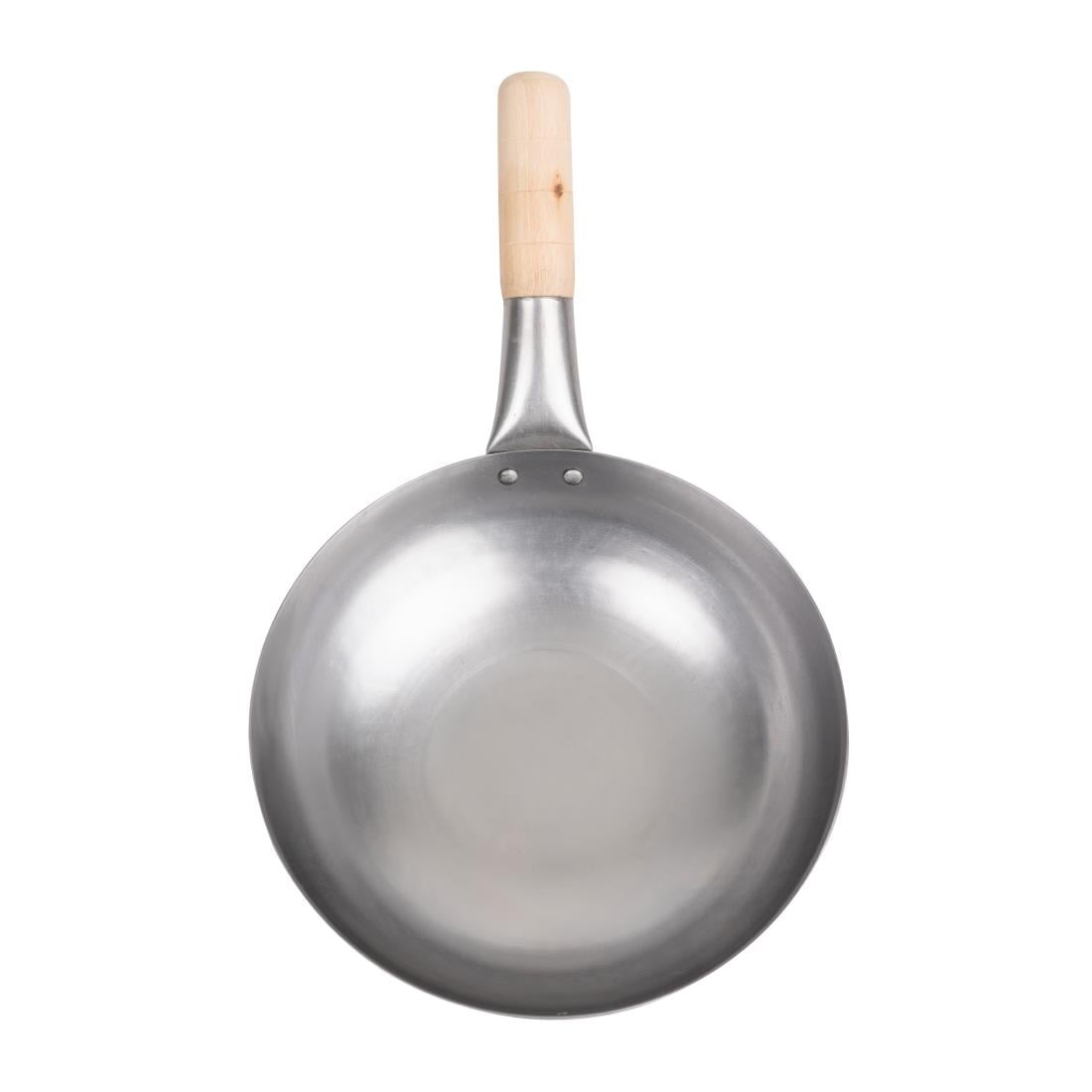 K295 Vogue zacht stalen wok met platte bodem 25,5cm