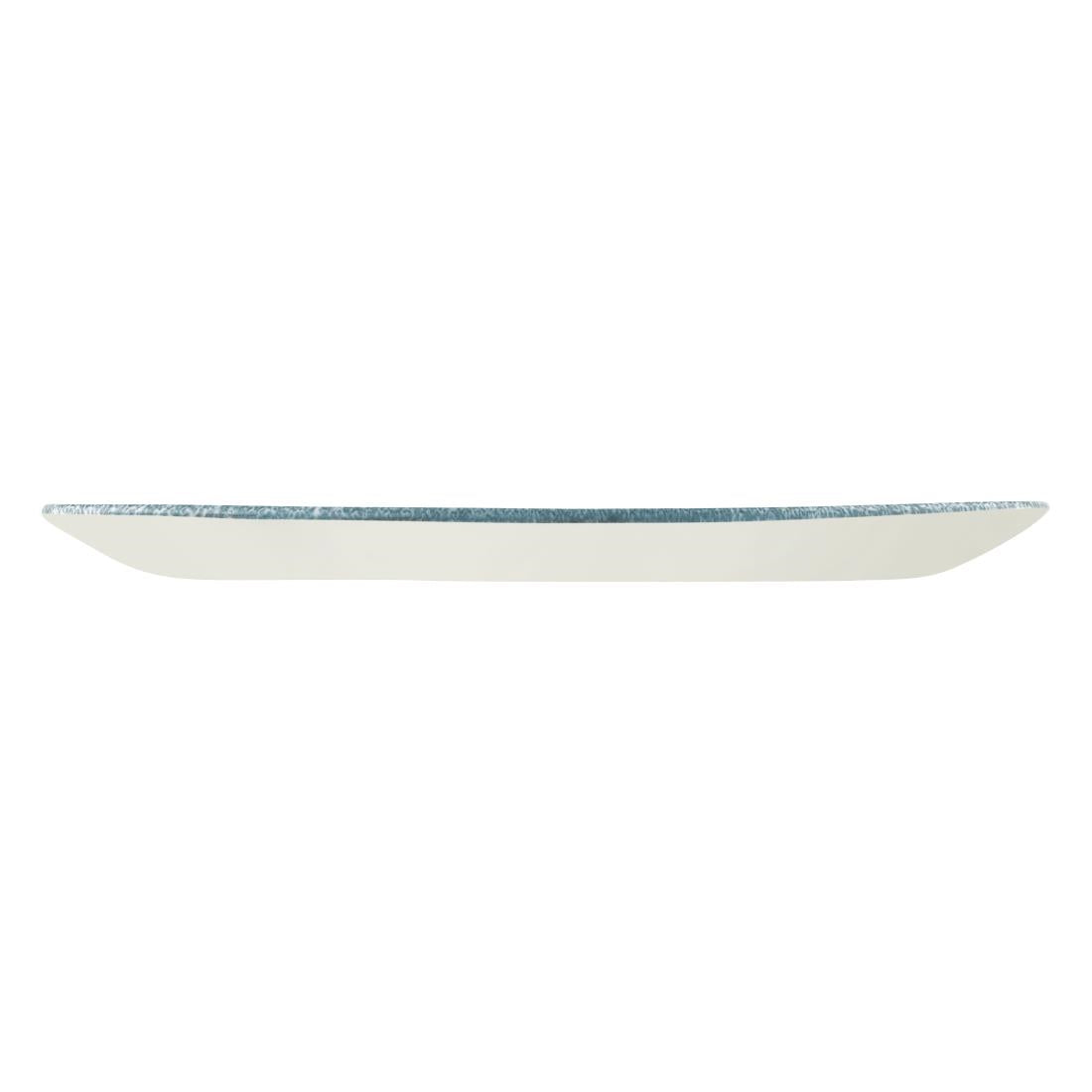 DE880 Churchill Raku Topaz Blue Chefs Ovaal Bord 35.2 x 18.7cm (6 stuks)