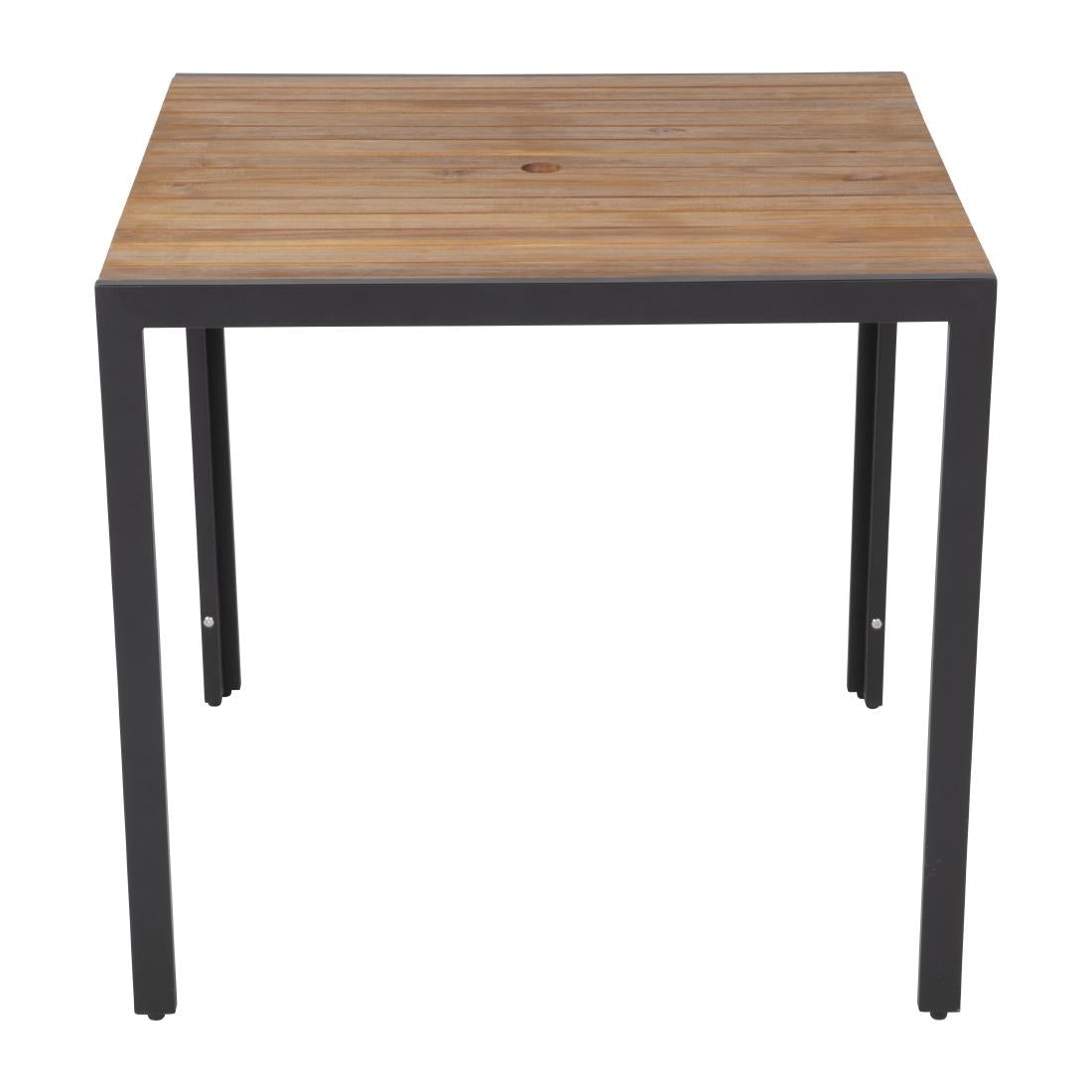 DS152 Bolero vierkante stalen en acaciahouten tafel 80cm
