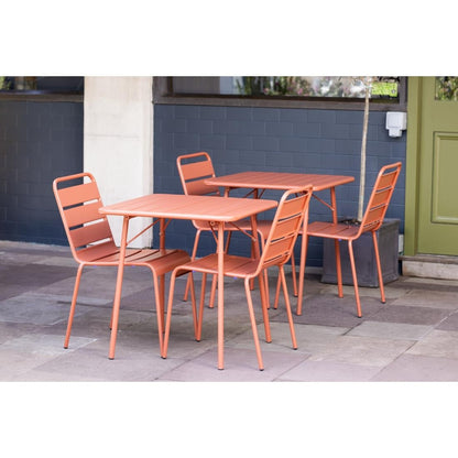 CK063 Bolero terracotta gelateerde stalen zijstoelen (4 stuks)