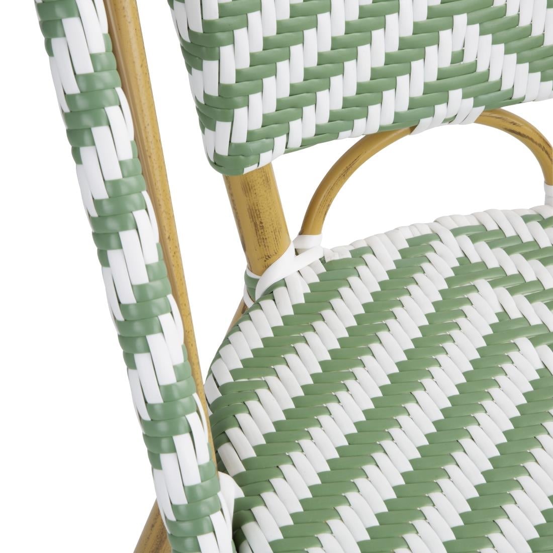 FU535 Bolero Parijse Stijl Rotan Bijzetstoel Lichtgroen (2 stuks)