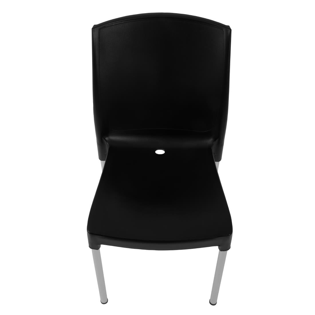GJ976 Stapelbare bistro zijstoelen zwart (4 stuks)