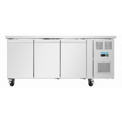 UA106 Polar U-Series Drie-deurs smalle koelwerkbank 231Ltr