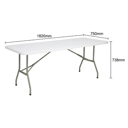 UU579 Bolero Opvouwbare Rechthoekige Tafel 6ft Wit